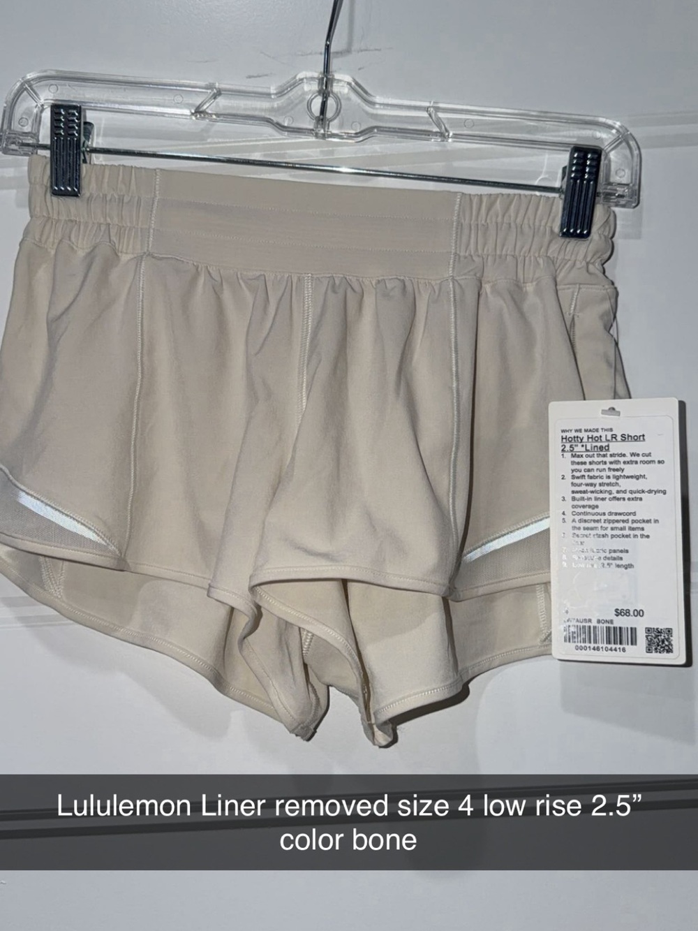 Lululemon Hotty Hot Lined Short in Bone